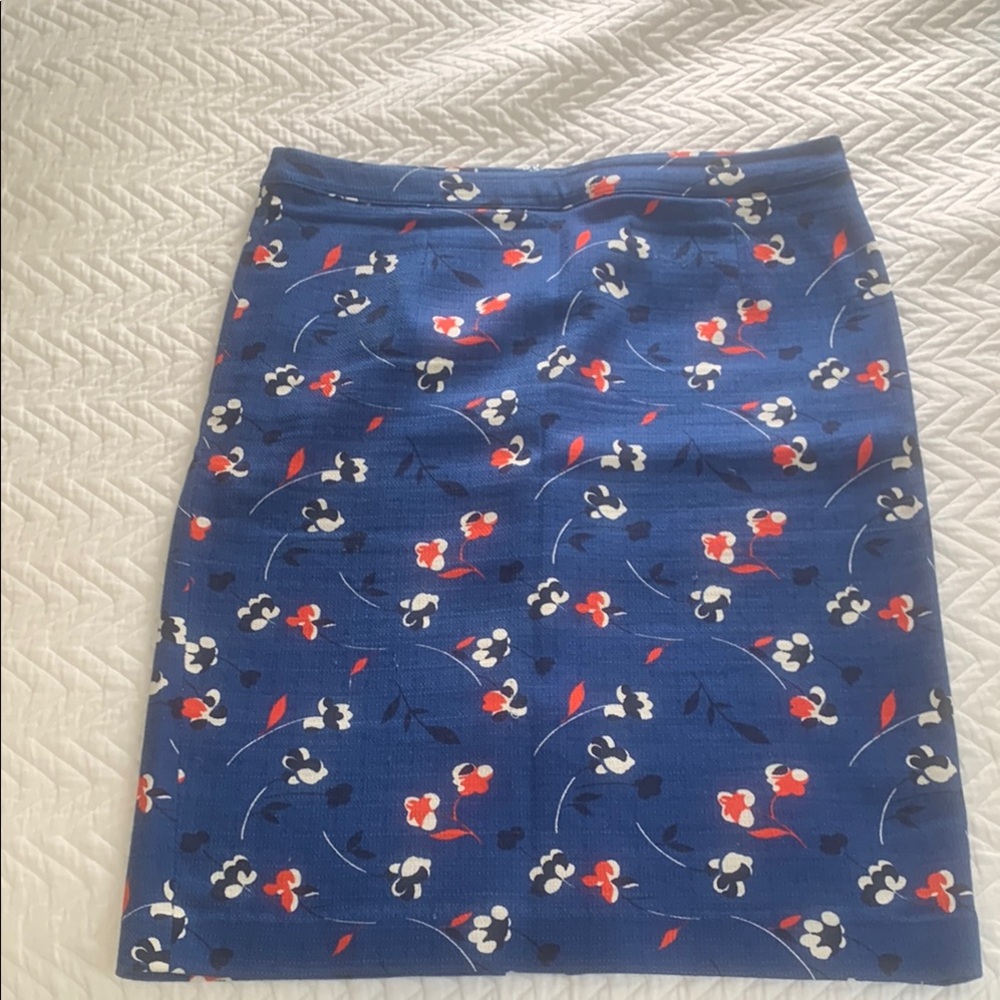 Boden Blue and Red Pencil Skirt, size 12 tall